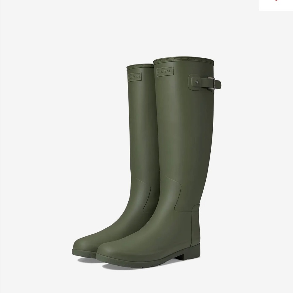 Hunter Refined Tall Boots Lichen Green Sz 6